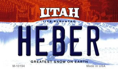 M-10194 Heber Utah State License Plate Magnet - 1 x 2 in.