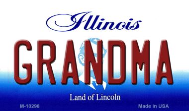 M-10298 Grandma Illinois State License Plate Magnet - 1 x 2 in.