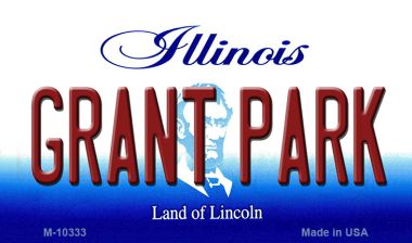 M-10333 Grant Park Illinois State License Plate Magnet - 1 x 2 in.