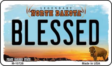 M-10726 Blessed North Dakota State License Plate Magnet - 6 x 12 in.
