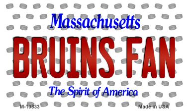 M-10833 Bruins Fan Massachusetts State License Plate Magnet - 6 x 12 in.