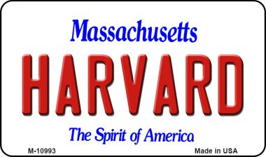 M-10993 Harvard Massachusetts State License Plate Magnet - 6 x 12 in.