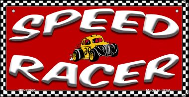 Speed Racer Novelty Metal Bicycle License Plate Tag BP-11560
