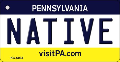 KC-6064 Native Pennsylvania State License Plate Key Chain - 3 x 6 in.