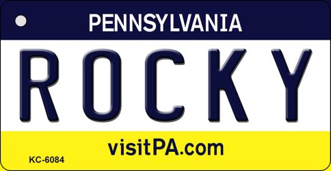 KC-6084 Rocky Pennsylvania State License Plate Key Chain - 3 x 6 in.