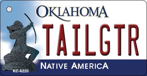 KC-6220 Tailgtr Oklahoma State License Plate Novelty Key Chain - 3 x 6 in.