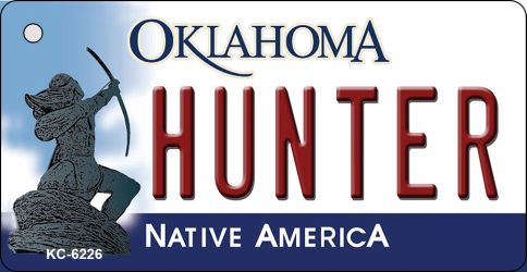 KC-6226 Hunter Oklahoma State License Plate Novelty Key Chain - 3 x 6 in.