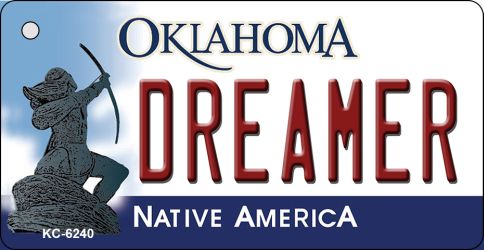 KC-6240 Dreamer Oklahoma State License Plate Novelty Key Chain - 3 x 6 in.