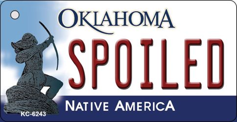 KC-6243 Spoiled Oklahoma State License Plate Novelty Key Chain - 3 x 6 in.