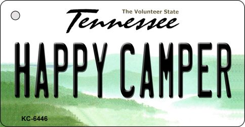 KC-6446 Happy Camper Tennessee License Plate Key Chain - 3 x 6 in.