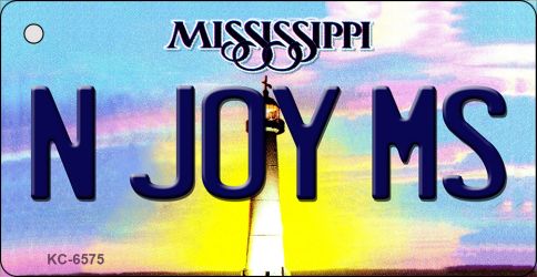 KC-6575 N Joy MS Mississippi State License Plate Key Chain - 3 x 6 in.