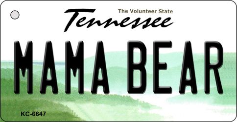 KC-6647 Mama Bear Tennessee License Plate Key Chain - 3 x 6 in.