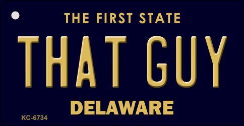 KC-6734 That Guy Delaware State License Plate Key Chain - 3 x 6 in.