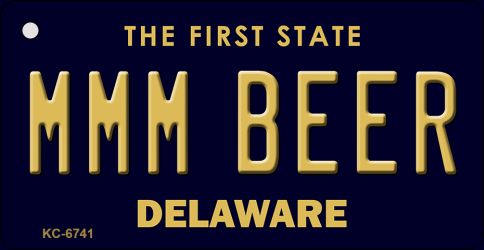 KC-6741 MMM Beer Delaware State License Plate Key Chain - 3 x 6 in.