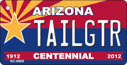 KC-6809 Tailgtr Arizona Centennial State License Plate Key Chain - 3 x 6 in.
