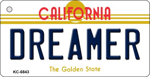 KC-6843 Dreamer California State License Plate Key Chain - 3 x 6 in.