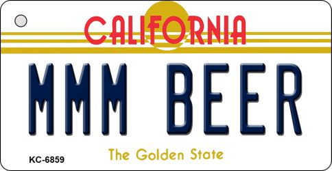 KC-6859 MMM Beer California State License Plate Key Chain - 3 x 6 in.