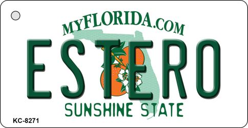 KC-8271 Estero Florida State License Plate Key Chain - 3 x 6 in.