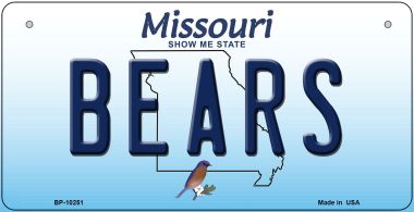 Bears Missouri Novelty Metal Bicycle Plate BP-10251