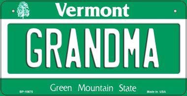 Grandma Vermont Novelty Metal Bicycle Plate BP-10675