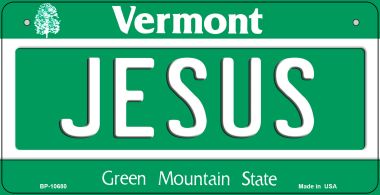 Jesus Vermont Novelty Metal Bicycle Plate BP-10680