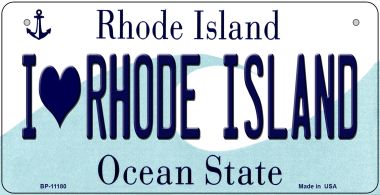 I Love Rhode Island Novelty Metal Bicycle Plate BP-11180
