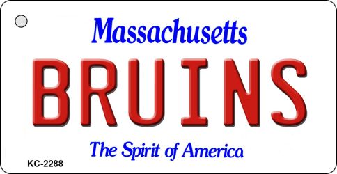 KC-2288 Bruins Massachusetts State License Plate Key Chain - 3.5 x 2 in.