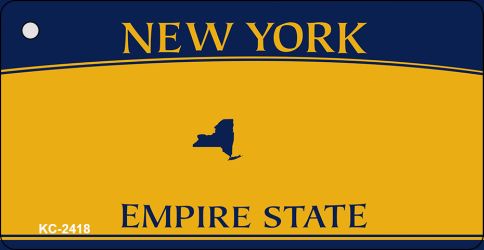 SMART BLONDE New York State Blank Novelty Metal Key Chain KC-2418
