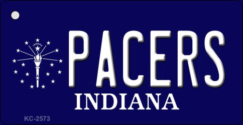 KC-2573 Pacers Indiana State License Plate Key Chain - 3.5 x 2 in.