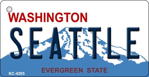 KC-4205 Seattle Washington State Novelty Metal Key Chain - 3.5 x 2 in.