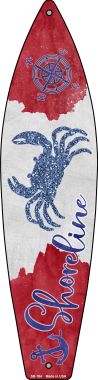 SB-184 Crab Shoreline Novelty Surfboard Sign - 6 x 1.5 in.