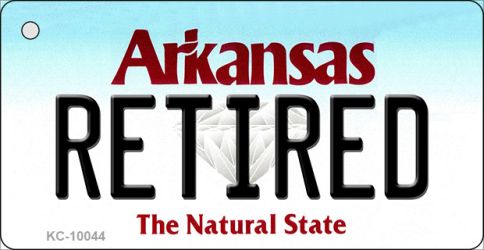 KC-10044 Retired Arkansas State License Plate Key Chain - 5 x 17 in.
