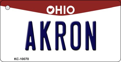 KC-10070 Akron Ohio State License Plate Key Chain - 5 x 17 in.