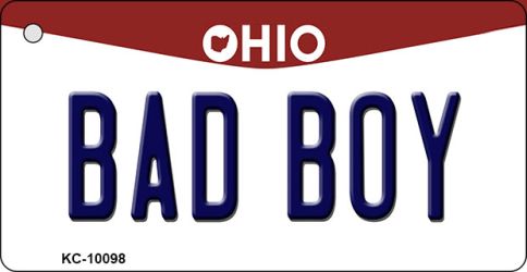 KC-10098 Bad Boy Ohio State License Plate Key Chain - 1.5 x 3 in.