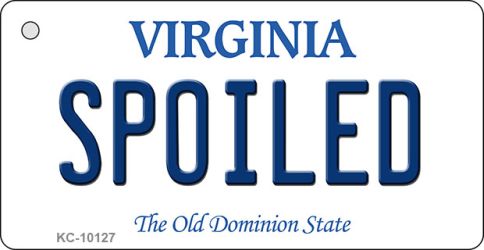 KC-10127 Spoiled Virginia State License Plate Key Chain - 1.5 x 3 in.