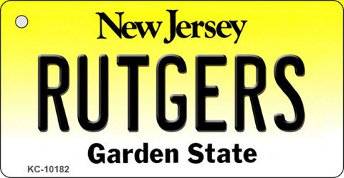 KC-10182 Rutgers New Jersey State License Plate Key Chain - 1.5 x 3 in.