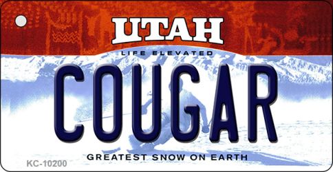 KC-10200 Cougar Utah State License Plate Key Chain - 1.5 x 3 in.