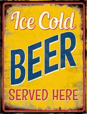 P-1784 Ice Cold Beer Served Here Novelty Parking Sign - 1.5 x 3 in -  Smart Blonde