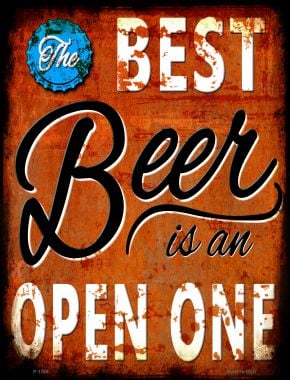 P-1789 Best Beer is an Open One Novelty Parking Sign - 1.5 x 3 in -  Smart Blonde