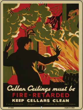 P-1842 Keep Cellars Clean Vintage Poster Parking Sign - 1.5 x 3 in.