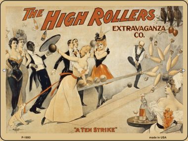 P-1893 The High Rollers Vintage Poster Parking Sign - 3.5 x 2 in.