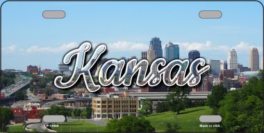 LP-11600 Kansas Downtown Skyline State License Plate - 1 x 2 in.