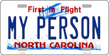 LP-11846 My Person North Carolina Novelty License Plate - 1 x 2 in -  Smart Blonde