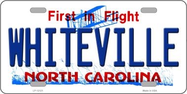 LP-12121 Whiteville North Carolina State Novelty Metal License Plate - 7 x 4 in -  Smart Blonde