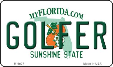 SMART BLONDE Golfer Florida State License Plate Tag Magnet M-6027