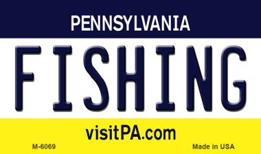 M-6069 Fishing Pennsylvania State License Plate Magnet - 7 x 4 in -  Smart Blonde
