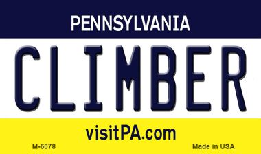 M-6078 Climber Pennsylvania State License Plate Magnet - 7 x 4 in.