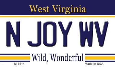 M-6514 N Joy WV West Virginia State License Plate Magnet - 7 x 4 in -  Smart Blonde