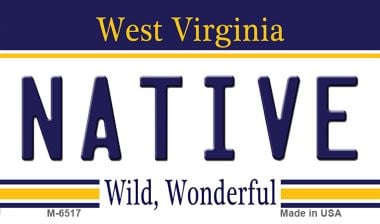 M-6517 Native West Virginia State License Plate Magnet - 7 x 4 in -  Smart Blonde