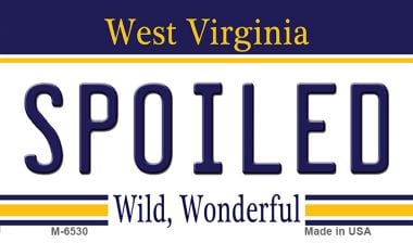 M-6530 Spoiled West Virginia State License Plate Magnet - 7 x 4 in -  Smart Blonde